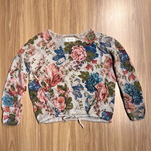 Anthropologie Floral Embroidered Wool Blend Pullover Sweater Women’s S